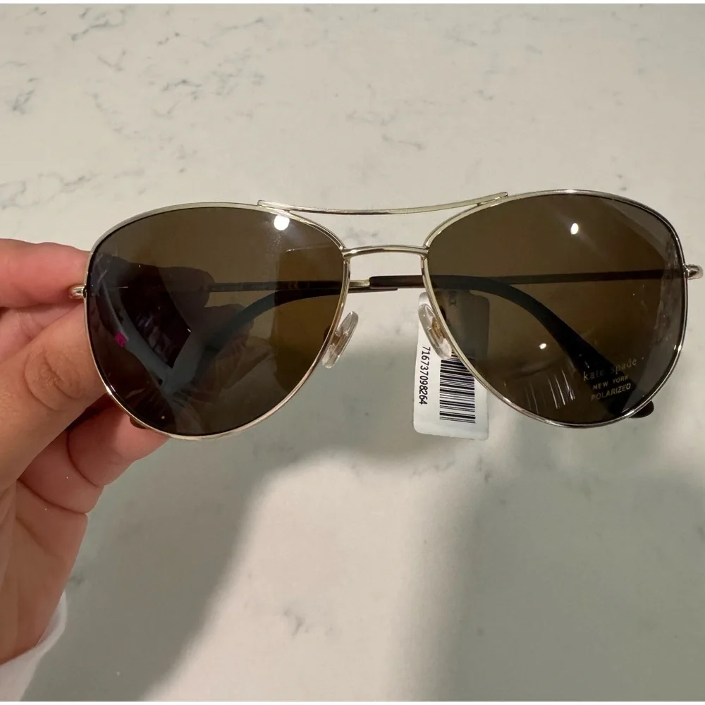 Kate Spade Brown Aviator Sunglasses with Double-Bridge Design